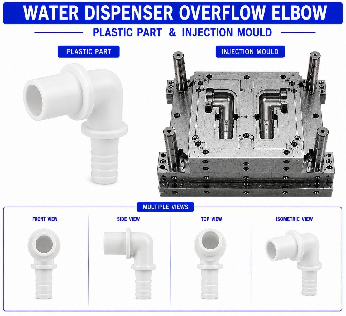 Water Dispenser Plastic Overflow Elbow